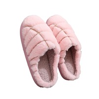 Nouvelles pantoufles d'hiver unisexe en peluche, doublure en fausse fourrure, antidérapantes, confortables pour l'intérieur, style mexicain, pour Noël transfrontalier