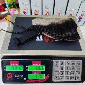 Letsfly 10.7$ ชุดผมถักเปียแบบปิดหน้าผาก 13x4  ผ้าลูกไม้โปร่งใส  ชุดปิดผมด้านหน้าแบบถักเปีย  ผมแท้ธรรมชาติ 100%  ทูเป้สำหรับผู้หญิง  ขนาด 12-16 นิ้ว - Product Image 6