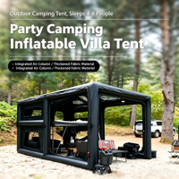 Tente gonflable d'extérieur pour le camping, grand espace, entièrement automatique, imperméable, 2 chambres, 1 salon, installation instantanée, abri familial