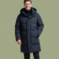 Veste matelassée OEM pour homme en duvet de canard blanc à 90 %, parka personnalisée ODM, manteau à capuche chaud et épais, coupe-vent et imperméable pour l'hiver