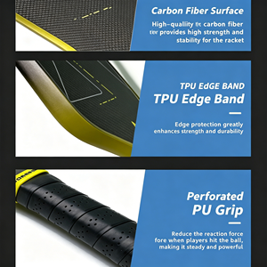 Pala de Pickleball Profesional de Fibra de Carbono con Superficie Texturizada de Alta Granulación para un Control de Efecto Avanzado y Golpes Potentes - Product Image 3