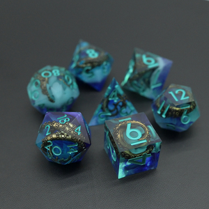 Magnifique jeu <span class=keywords><strong>de</strong></span> dés à noyau liquide RPF sans moisissure, motif tentacule bleu océan, pour <span class=keywords><strong>jeux</strong></span> <span class=keywords><strong>de</strong></span> rôle - Product Image 1