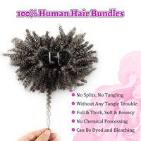 Extensions de cheveux humains 100% naturels, qualité afro kinky 4B 4C, couleur sel et poivre, 10 pouces, vente en gros directe usine