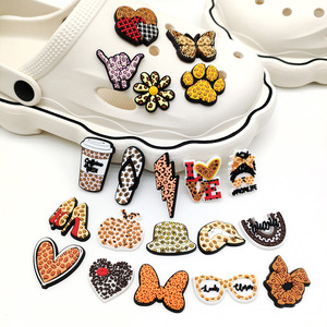 Sexy Leopard-print Hole Shoes Flower Buckles Personalized PVC Soft-glue Garden Shoe Accessories <strong>Jewelry</strong> Model F117 Made in China - Product Image 4