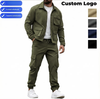 Ensemble pantalon et veste de travail vintage robuste pour homme, style américain, multi-poches, tendance, pour l'été, transfrontalier