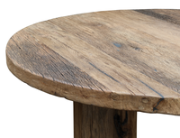 Table à manger ronde en chêne récupéré Ensemble complet de table à manger avec 4 chaises Style rustique Table en bois