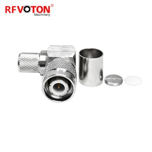 Connecteur RF coaxial TNC mâle <span class=keywords><strong>à</strong></span> angle <span class=keywords><strong>droit</strong></span> (RA) 90 degrés <span class=keywords><strong>à</strong></span> sertir pour câbles RG213, RG214, WTR400, conforme RoHS, prix usine, en stock - Product Image 2