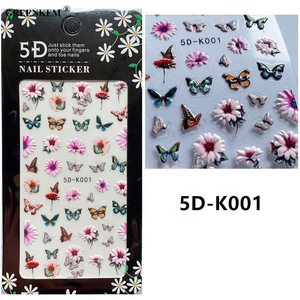 Nuove decorazioni per Nail Art 5D fiori di uccelli adesivo per unghie effetto anaglifo adesivi per Nail Art adesivi per stagnola adesivi per Nail Art - Product Image 2