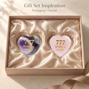 Cuore in Cristallo Inciso con Numero Angelico e Messaggio 'Fai un Desiderio' per Regali Simbolici e Collezioni Decorative - Product Image 3
