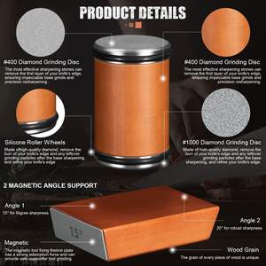 Kit d'affûtage de <span class=keywords><strong>couteau</strong></span> à roulettes avec grain de diamant 400/1000 et angles de 15° °   & 20 ° <span class=keywords><strong>Aiguiseur</strong></span> à roulettes pour couteaux de cuisine - Product Image 6