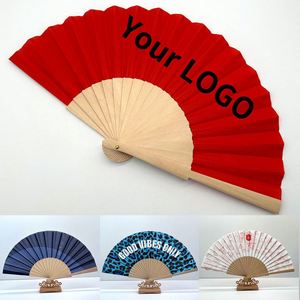 Personal Custom Printed Bamboo <b>Wooden</b> Folding Clack <b>Hand</b> Fan Logo for Women Man Festival Parties Rave Accessories Company Gift - Product Image 4