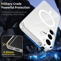 Coque de téléphone transparente à adsorption magnétique deux-en-un pour S25 FE, moulage par injection, résistante aux chutes, avec aimants N52