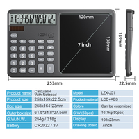 Tablette d'écriture graphique numérique LCD de 8 pouces, calculatrice multifonction avec bloc-notes pour l'école et le bureau