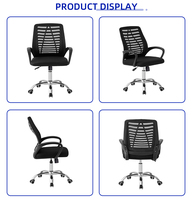 Chaise de bureau à dossier en maille respirante, chaise de travail à dossier moyen, chaise de travail rotative pour bureau à domicile, vente en gros Chine