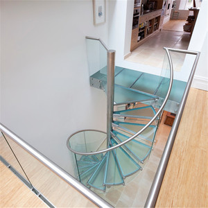 Escaleras <span class=keywords><strong>de</strong></span> Caracol Modernas <span class=keywords><strong>de</strong></span> <span class=keywords><strong>Madera</strong></span> Personalizadas Ace con Peldaños <span class=keywords><strong>de</strong></span> Vidrio, <span class=keywords><strong>Escalera</strong></span> <span class=keywords><strong>de</strong></span> Caracol Metálica para Interiores y Exteriores - Product Image 6