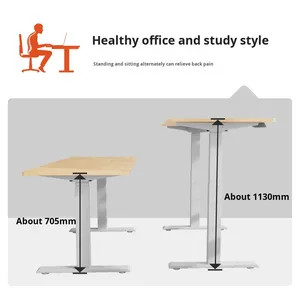 Contemporary Height-Adjustable Smart Electric Standing <strong>Desk</strong> Modern Solid Wood <strong>Computer</strong> <strong>Desk</strong> for Home Office <strong>Study</strong> Bedroom Use - Product Image 6