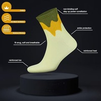 Chaussettes de cyclisme montantes tricotées en coton, élasthanne et polyester, respirantes, douces, décontractées, personnalisables, avec bord-côte à motif lettre, talon et bout renforcés