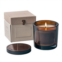 Bougie artisanale de luxe en cire de soja avec couvercles dorés, aromathérapie, décoration de mariage et cadeaux de Noël pour les fêtes et Diwali