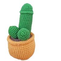 KIVA Poupée Cactus Cowboy Mini au Crochet Faite à la Main, Pot de Fleurs Mignon, Fleur Dansante, Jouet DIY de Couture et de Tissage, Décoration de Fêtes
