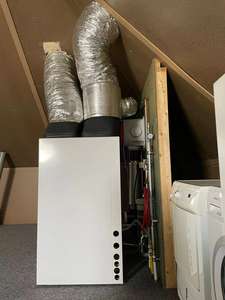 Bomba de calor para interiores Cockloft, conducto de Escape Híbrido, bomba de calor de recuperación de calor, tanque de agua, trabajo con calentador de agua Solar - Product Image 3