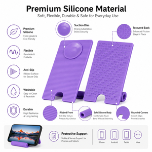 Foldable Silicone Phone <b>Stand</b> with Suction Disc Flexible Portable <b>Tablet</b> Holder <b>for</b> Office Home Promotional - Product Image 4