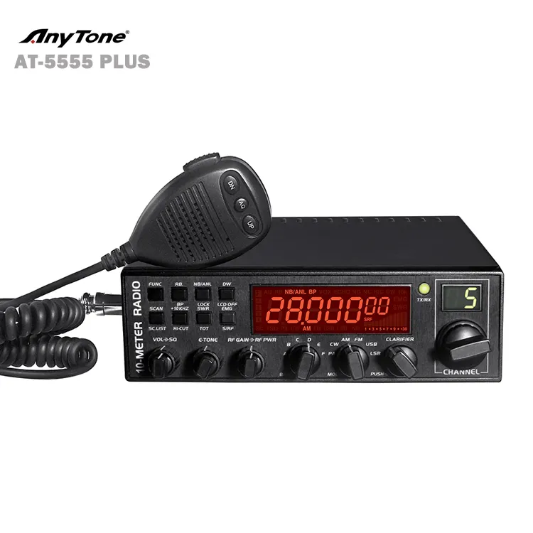 ANYTONE AT-5555 PLUS yüksek güç 45W 10 metre CB radyo 28 - 29.700Mhz Band AM FM USB LSB PA CW mobil radyo