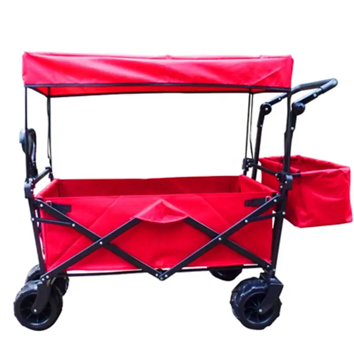 Bãi Biển Xe Đẩy Gấp Wagon Xe Đẩy Với Một Giỏ Có Thể Gập Lại