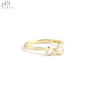 Anillos de Alta Calidad al por Mayor, Minimalistas, Modernos, para Uso Diario, con Diamantes Naturales Reales, Anillos de Oro Amarillo Sólido de 18K - Product Image 2