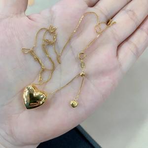 Dije de Corazón de Oro Macizo de 18k Au750 Medallón Moldeado Inflado para Collar de Mujer - Product Image 5