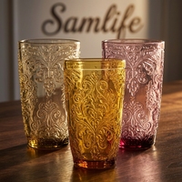 Samlife-TU22071 Verres à eau rétro personnalisés pour mariage, verrerie gaufrée, verres à boire vintage en gros