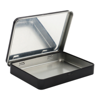 Boîte en métal de luxe pour cosmétiques, emballage de maquillage personnalisé avec miroir intégré, étui métallique pour produits de beauté