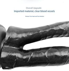 Премиум черный силиконовый двухсторонний массажер двойной стимуляции для передней и задней части необходимый аксессуар для секс-машины Совместимость - Product Image 6