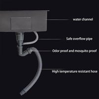Évier de cuisine en acier inoxydable maison de ferme au-dessus du comptoir sous-sol lavabo simple avec robinet vidange accessoires de cuisine