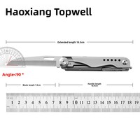 Edelstahl Taschenmesser mit Schere, Tragbares Multifunktionswerkzeug mit Sandgestrahlter Oberfläche für Camping, Outdoor, Notfälle und Täglichen Gebrauch