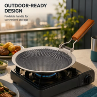Grill pliable en acier inoxydable sans revêtement pour la cuisson en intérieur et en extérieur
