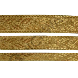 Ribete de encaje de malla ecológico premium con pedrería para proyectos de manualidades elegantes con adornos de cuentas y bordes dorados - Product Image 1