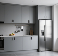 Lemari Dapur Modern Custom-Built Balom Tipe Island RTA Papan Melamin Warna Sesuai Pesanan Engsel Interior Dapur Modern