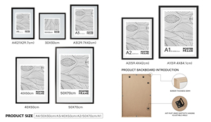 Cổ điển màu đen bằng gỗ Áp phích khung Tempered Glass tường móc bao gồm 11x14 hình ảnh Áp phích 16x20 Thảm khung - Product Image 3