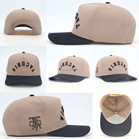 Gorras Deportivas Personalizadas con Logotipo, de Sarga de Algodón, con Visera Curva, Cierre a Presión, Estructuradas, Logotipo Bordado en 3D, Dos Tonos, 5 Paneles, Gorra de Béisbol