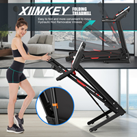 Caminadora Plegable Multifuncional con Pantalla LCD, Altavoces Integrados, Teclas de Velocidad, Programas, Sensor de Ritmo Cardíaco, Pasamanos y Llave de Seguridad Eléctrica