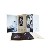 Impression personnalisée de brochures tri-pliées pour hôtels, promotion de gâteaux de lune, papier spécial 300 g/m², pliage double face, rainurage, reliure parfaite, film