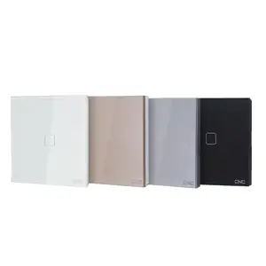 EU/UK Standard PC Bottom Case Glass Panel 1/2/3 Gang 1/2 Way Smart Crystal Touch Wall light Switch