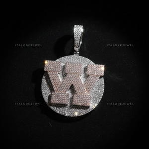 Colgante de Letra del Alfabeto de Plata de Ley 925 con Moissanita, Chapado en Oro Rosa y Oro Blanco, Collar de Hip Hop para Fiesta, Regalo - Product Image 4
