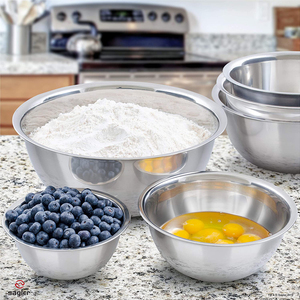 Juego de Utensilios de Cocina de 6 Piezas, Recipientes para Mezclar Ensaladas de Acero Inoxidable, Más Resistentes, de 0.75qt, 1.5qt, 3.0qt, 4.0qt, 5.0qt y 8.0qt, para Preparación de Comidas y Repostería - Product Image 5