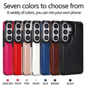 Funda de Lujo para Teléfono con Ranuras para Tarjetas, Cubierta Trasera de Cuero PU para <span class=keywords><strong>Samsung</strong></span> S26 Ultra S25 S24 S23 S22 S21 S20 Note20 A56 A36 A26 A35 - Product Image 1
