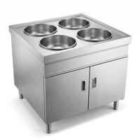 Cuisinière électrique professionnelle à double foyer en acier inoxydable robuste avec contrôle numérique pour cuisines