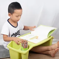 קטן מיני מיטת מחשב שולחן ילדי למידה כתיבת שולחנות חיק מגש לילדים פלסטיק ילדי חיק שולחן