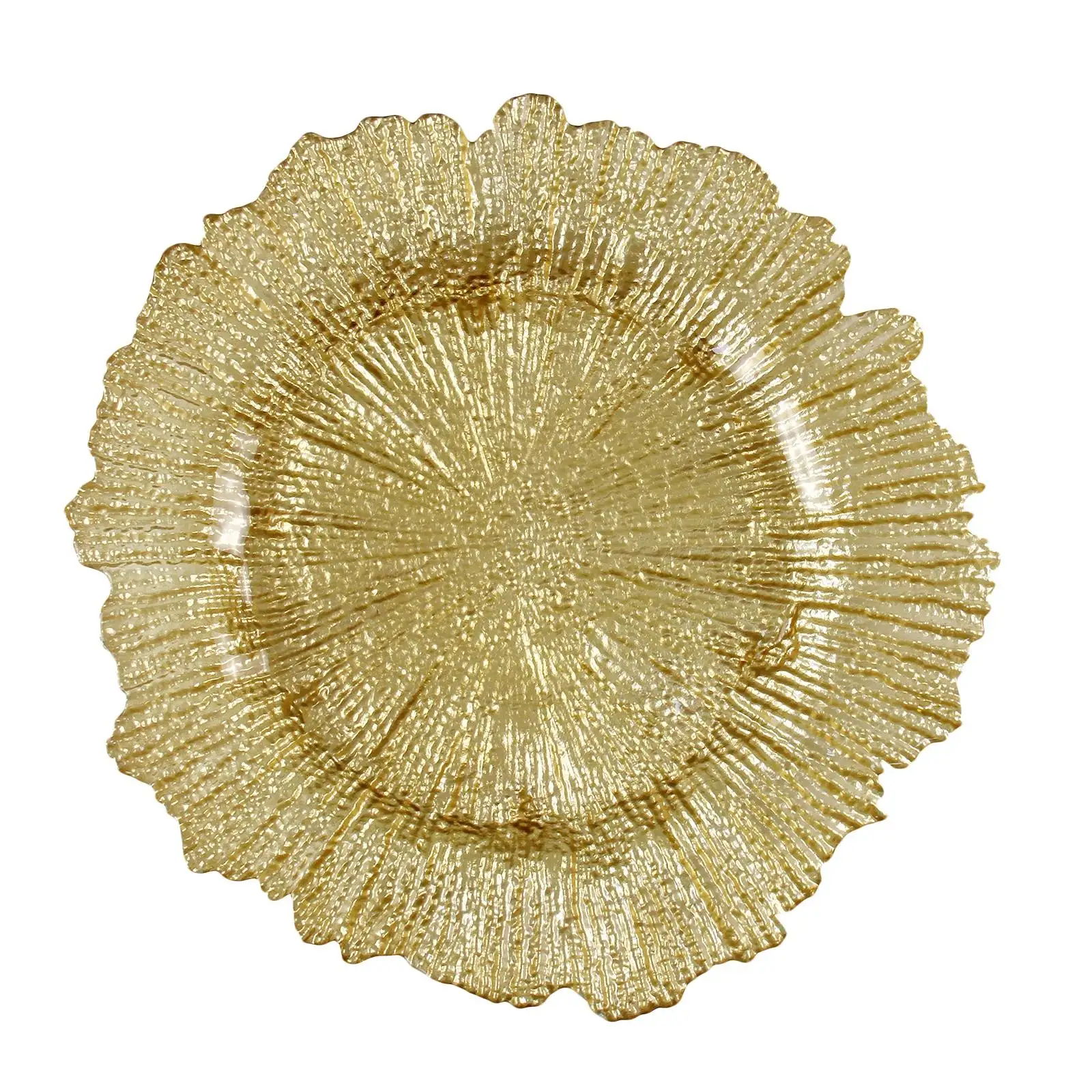 13 Round Gold Reef Charger Plates For Dinner Weddings Gold Charger Plate Plastic Reef Elegant Charger Plates