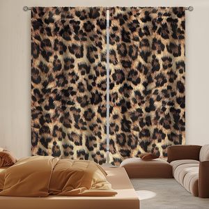 Cinbloo stampa leopardata marrone <span class=keywords><strong>tende</strong></span> 42W x 63H pollici tascabili con motivo selvaggio in pelle di animali <span class=keywords><strong>Safari</strong></span> decorazioni per donne e uomini - Product Image 2