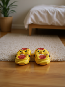 Pantofole Gialle con Faccia di Animale Cartoonesco in PVC, Punta Chiusa, Antiscivolo, per Tutte le Stagioni, Taglie 23-30 - Product Image 2